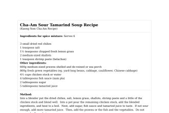 Cha-Am Sour Tamarind Soup Recipe
