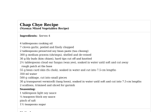 Chap Chye Recipe
