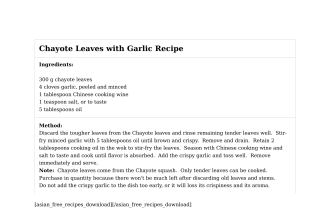 Chayote Leaves with Garlic Recipe