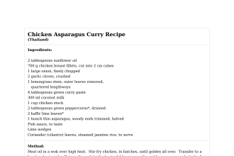 Chicken Asparagus Curry Recipe