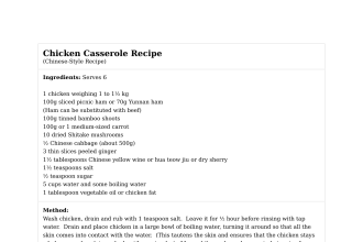 Chicken Casserole Recipe