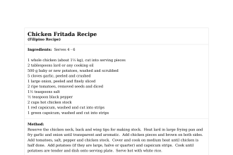 Chicken Fritada Recipe