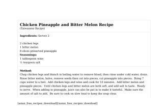 Chicken Pineapple and Bitter Melon Recipe