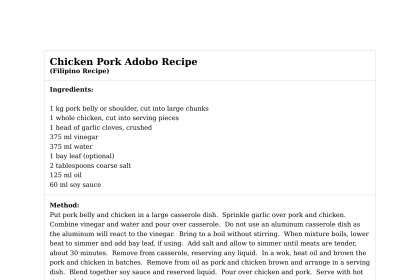 Chicken Pork Adobo Recipe