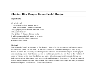 Chicken Rice Congee (Arroz Caldo) Recipe