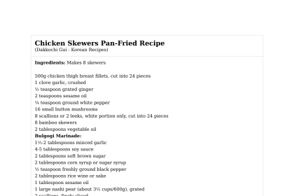 Chicken Skewers Pan-Fried Recipe