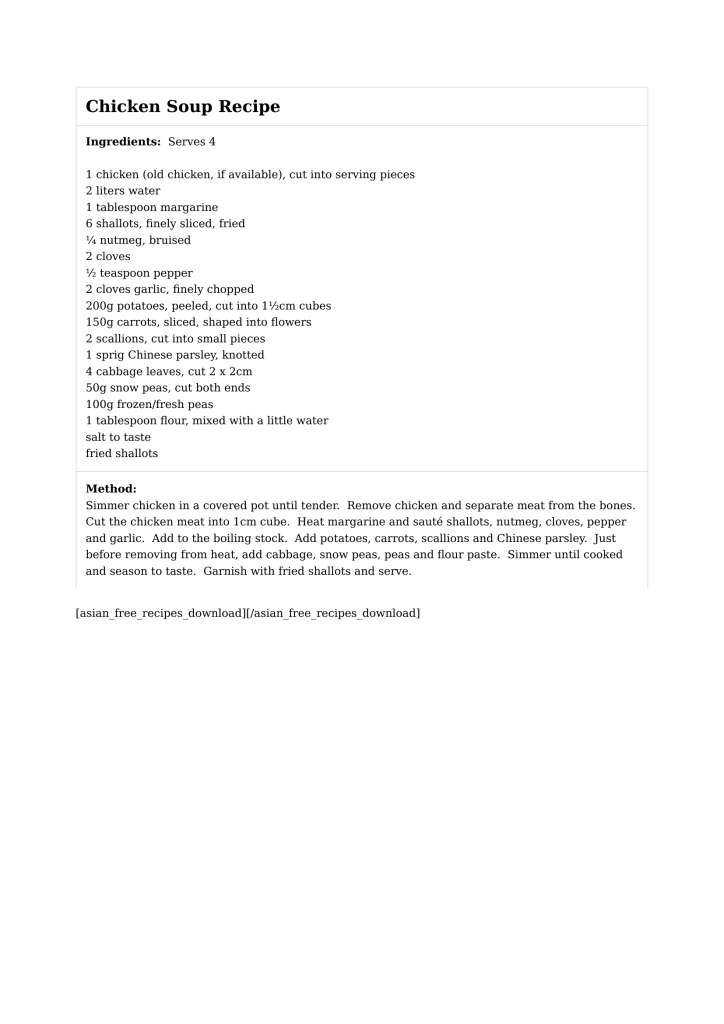 Chicken Soup Recipe