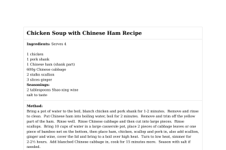 Chicken Soup with Chinese Ham Recipe