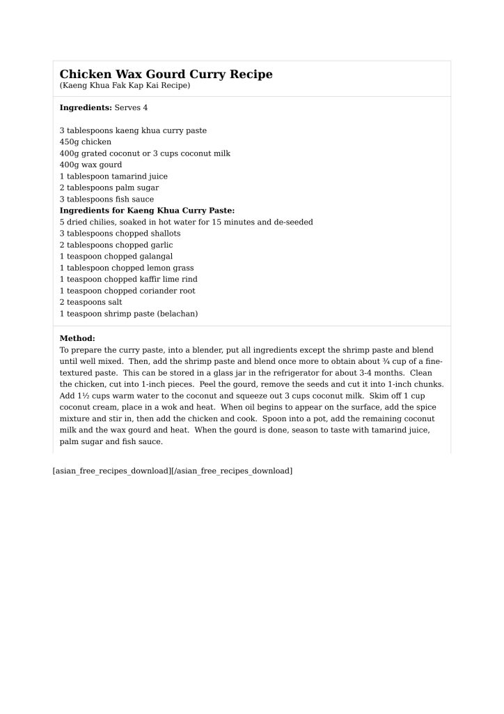 Chicken Wax Gourd Curry Recipe