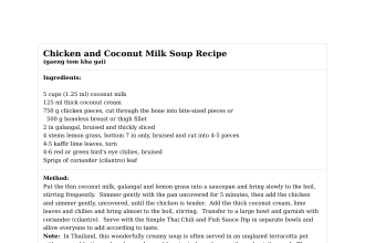 Chicken and Coconut Milk Soup Recipe