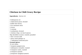 Chicken in Chili Gravy Recipe