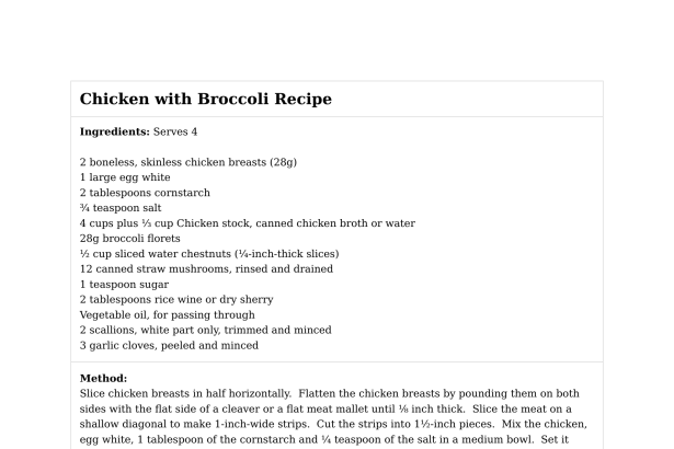 Chicken with Broccoli Recipe