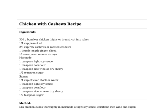 Chicken with Cashews Recipe