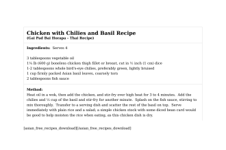 Chicken with Chilies and Basil Recipe