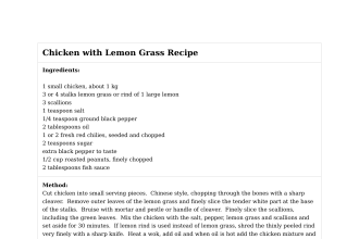 Chicken with Lemon Grass Recipe