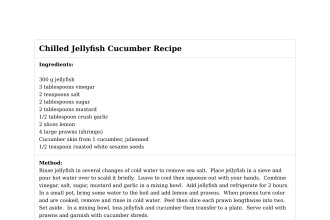 Chilled Jellyfish Cucumber Recipe