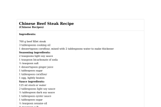 Chinese Beef Steak Recipe