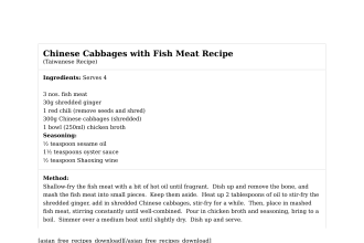 Chinese Cabbages with Fish Meat Recipe