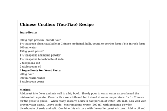 Chinese Crullers (You-Tiao) Recipe