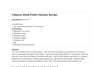 Chinese Deep-Fried Chicken Recipe