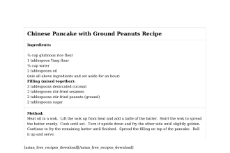 Chinese Pancake with Ground Peanuts Recipe