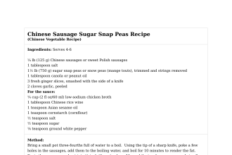 Chinese Sausage Sugar Snap Peas Recipe