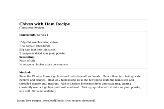 Chives with Ham Recipe