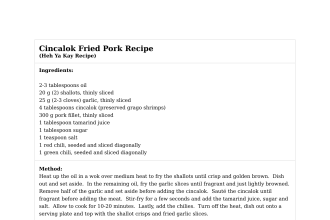 Cincalok Fried Pork Recipe
