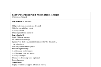 Clay Pot Preserved Meat Rice Recipe