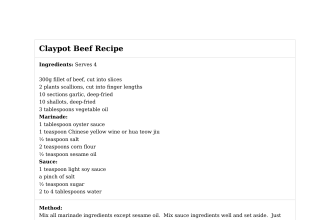 Claypot Beef Recipe