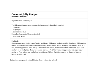 Coconut Jelly Recipe