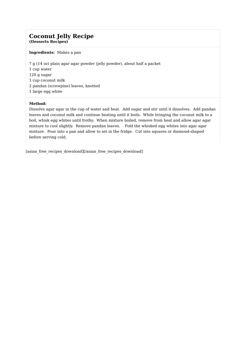 Coconut Jelly Recipe