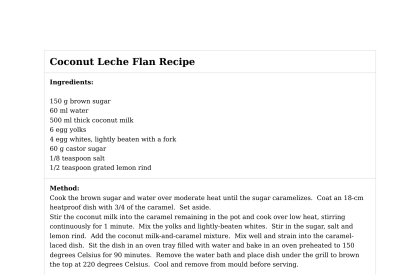 Coconut Leche Flan Recipe