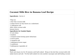 Coconut Milk Rice in Banana Leaf Recipe