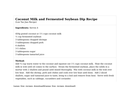 Coconut Milk and Fermented Soybean Dip Recipe