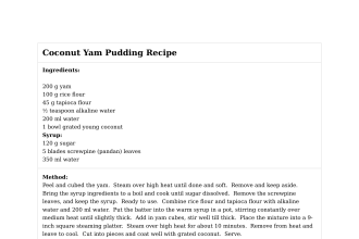 Coconut Yam Pudding Recipe