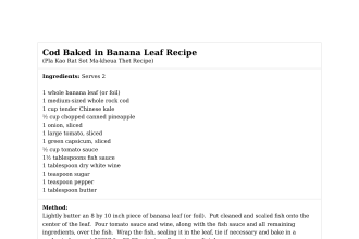 Cod Baked in Banana Leaf Recipe