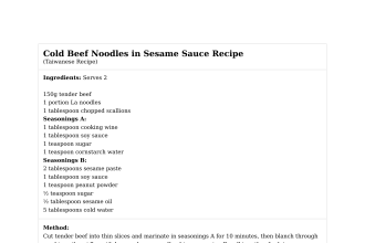Cold Beef Noodles in Sesame Sauce Recipe