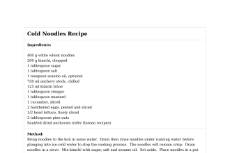 Cold Noodles Recipe