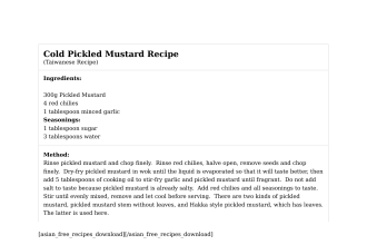 Cold Pickled Mustard Recipe