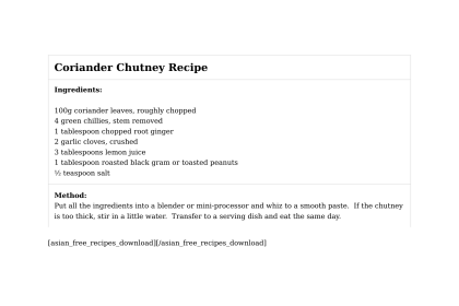 Coriander Chutney Recipe
