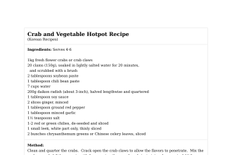 Crab and Vegetable Hotpot Recipe