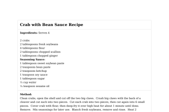 Crab with Bean Sauce Recipe