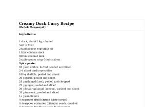 Creamy Duck Curry Recipe