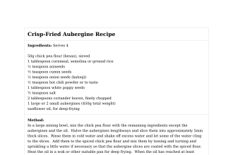 Crisp-Fried Aubergine Recipe