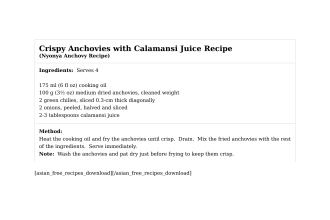 Crispy Anchovies with Calamansi Juice Recipe
