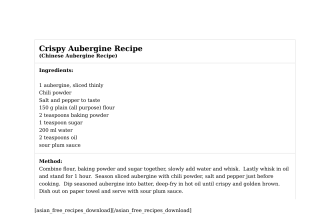 Crispy Aubergine Recipe