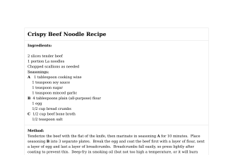 Crispy Beef Noodle Recipe