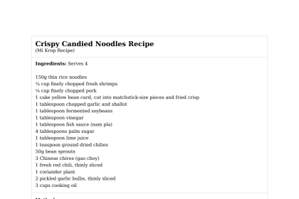 Crispy Candied Noodles Recipe