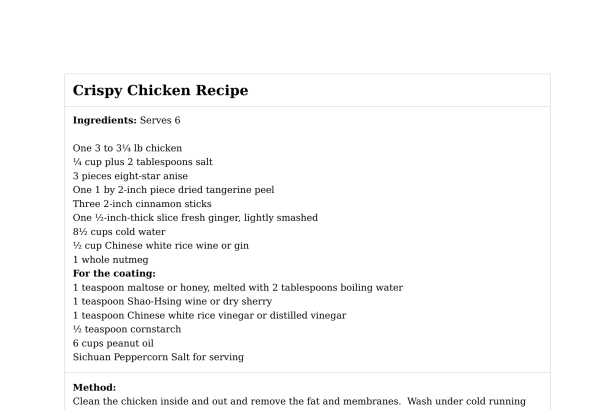 Crispy Chicken Recipe